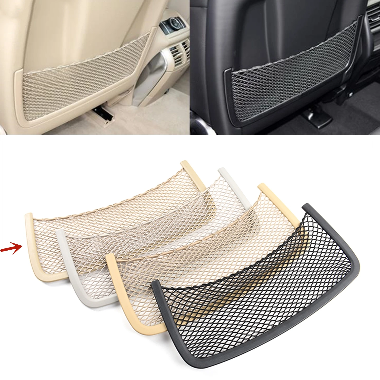 For Mercedes Benz R-Class W251 ML W164 GL GLS GLE W166 Front Seat Back Storage Net Car Rear String Bag Mesh Holder Pocket Case