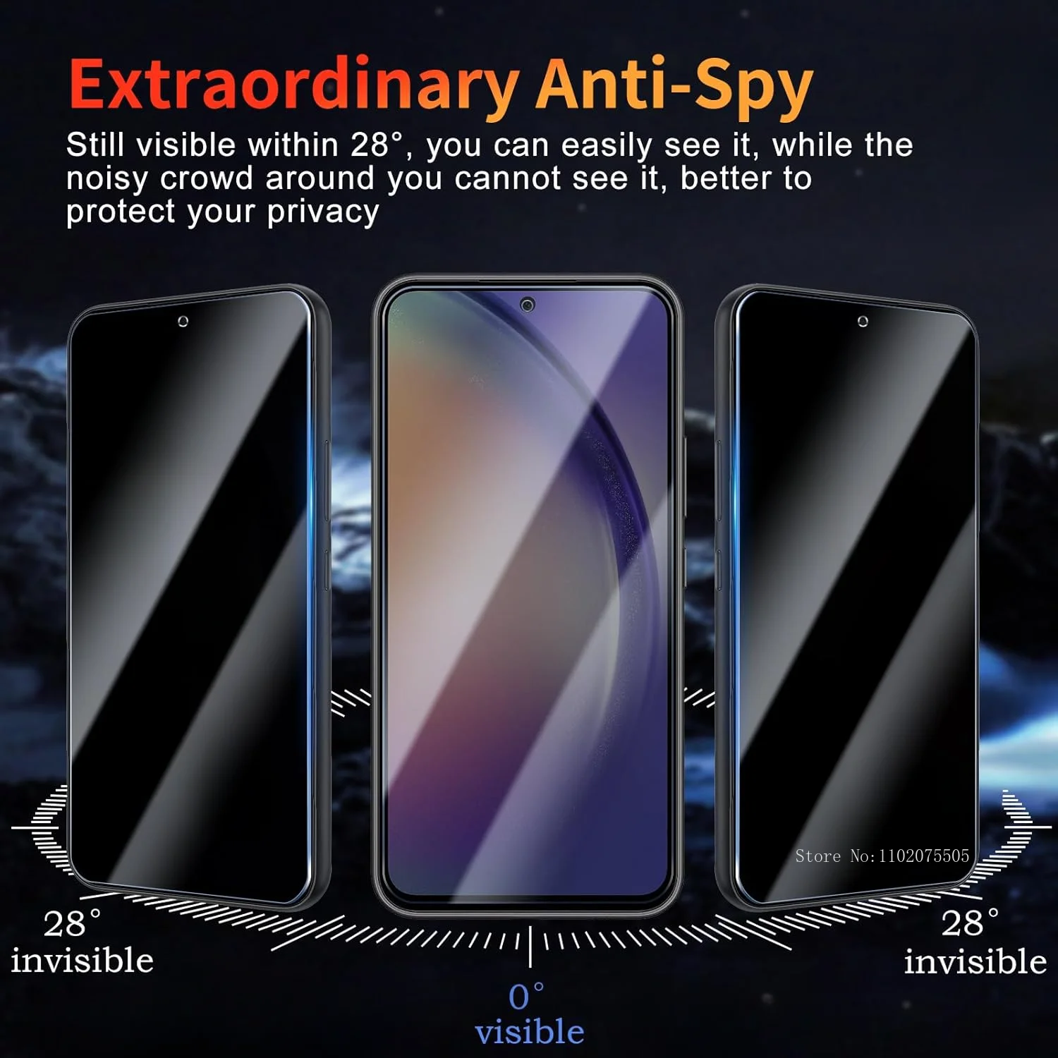 3 шт. антишпионская защитная пленка для экрана Samsung Galaxy A55 A15 A23 A35 A53 A73 5G закаленное