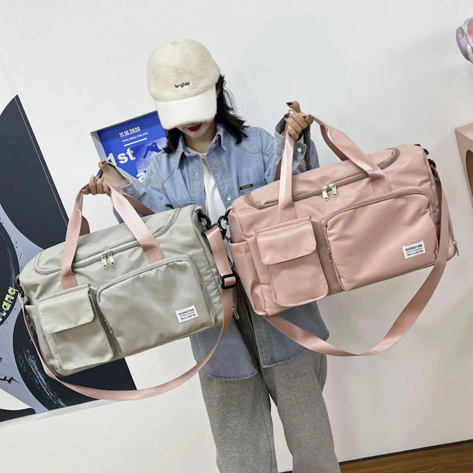 Trendy New Large Capacity Travel Bag 25L Literature And Art Women's Dry Wet Separation Storage Luxury Brand Design Shoulder Bag