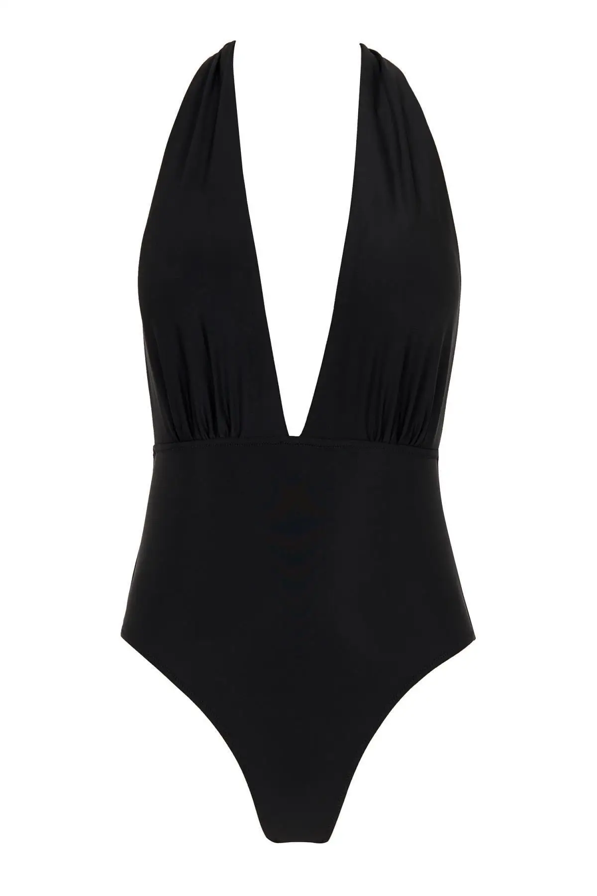 

Women's Swimsuit Black Deep V-Neck dededededeed One Piece Swimwear Female Brazilian Swimming Suits