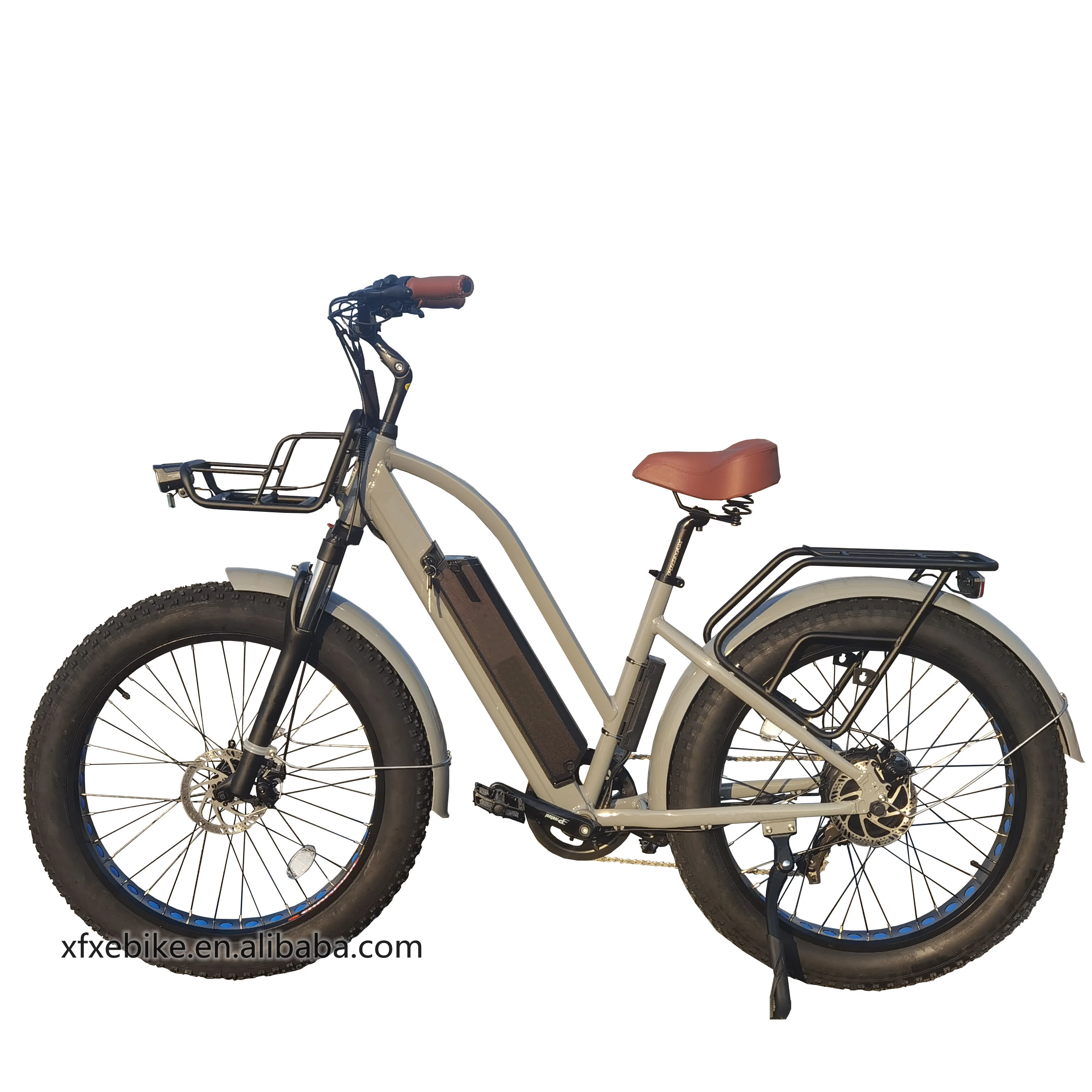 

Top Quality 24Inch City Road Bikes 48V 750W Fat Tire Customer Logo Beach Cruiser Step Thru Electric Bike Bicycle