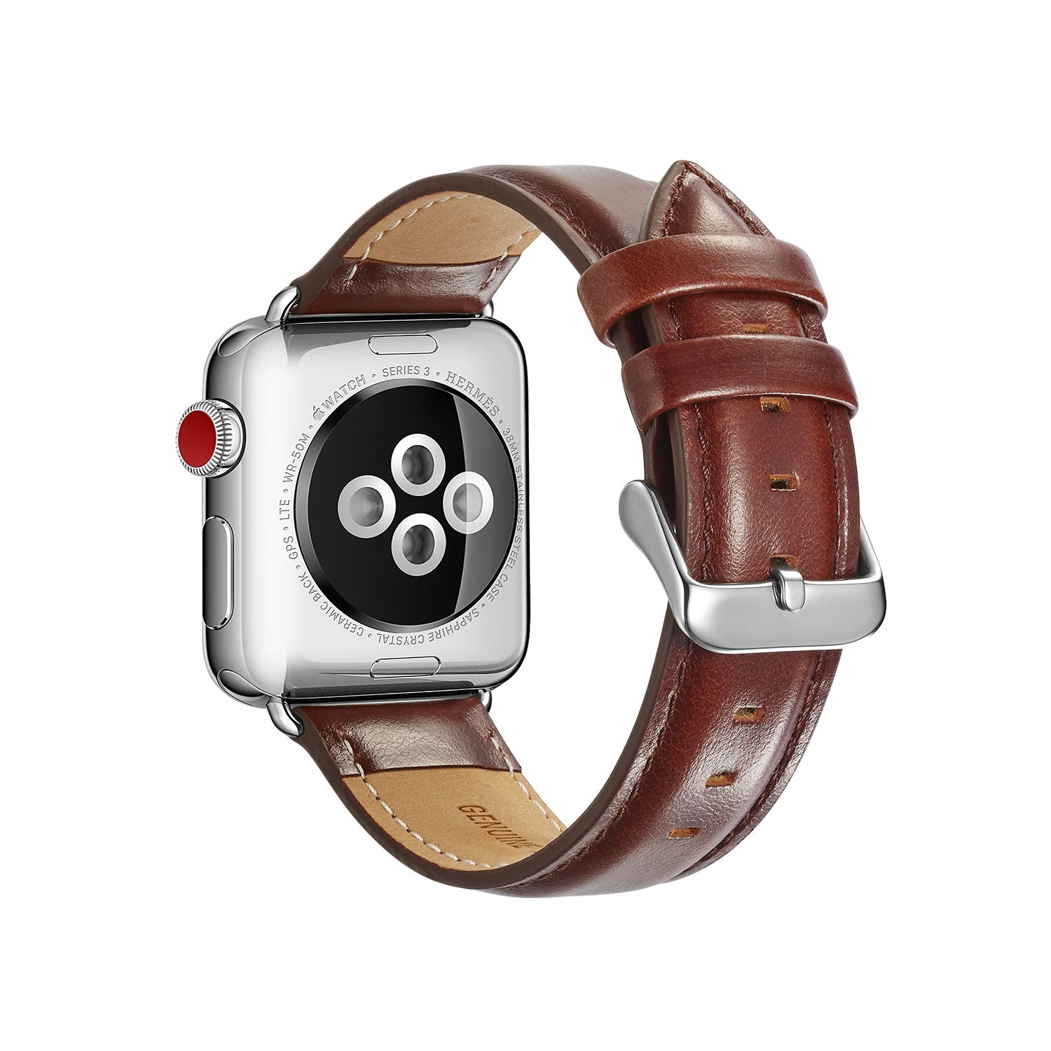 Genuine Calfskin Leather Watchband for Apple Watch 6 SE 5 4 3 Replace Butterfly Buckle Watchband 38mm 40mm 42mm 44mm for iwatch