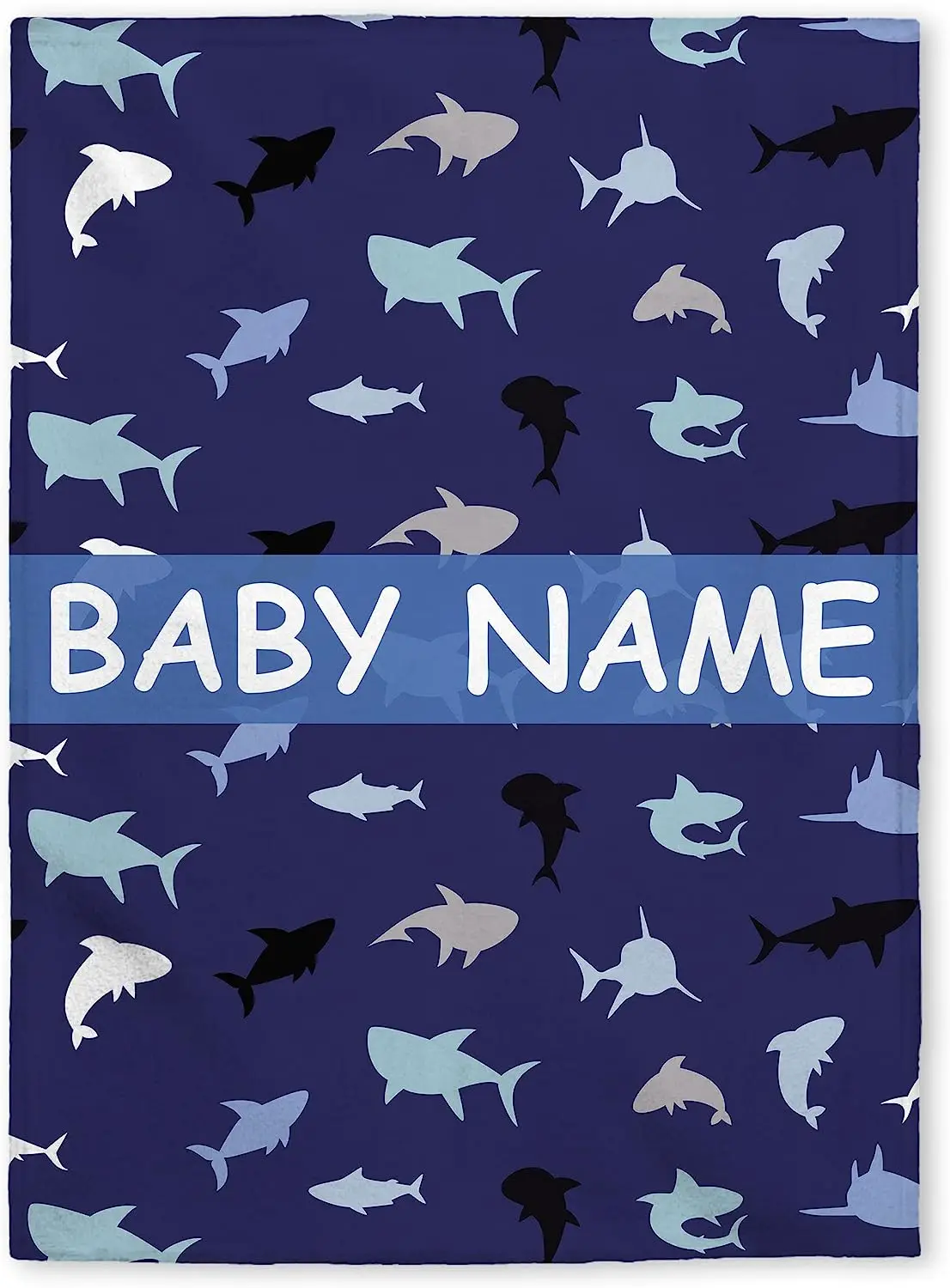 

Personalized Baby Blankets, Custom Baby Blanket - Baby Blanket with Name for Boy, Best Gift for Baby, Newborn Shark