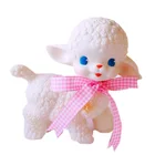 Розовая Лента бант Декор резиновая овечка игрушка милая Классическая Девочка милое сердце овчина Декор кукла игрушки для девочки и спальни стол подарок для детей