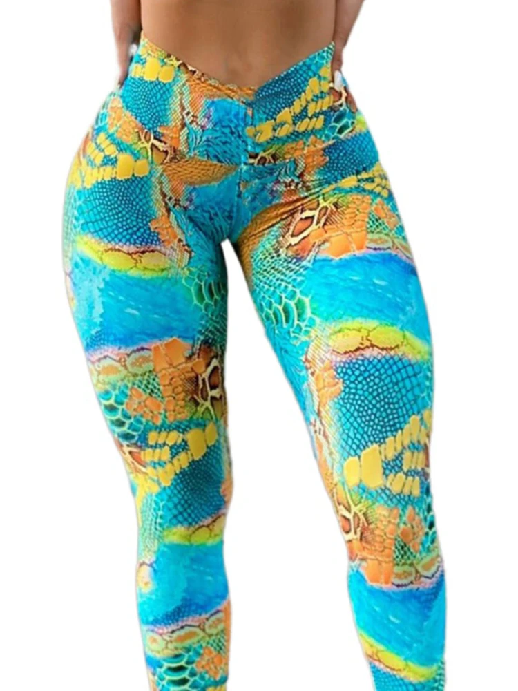 

Fitness Leggings Women Snake Print Push Up Sport Leggin Ladies High Waist Yoga Tights Workout Pants Casual Gym Wear Large Size