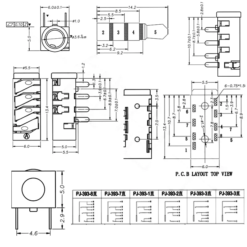 10 шт. 8-футовый 7-футовый разъем для наушников 383 мм