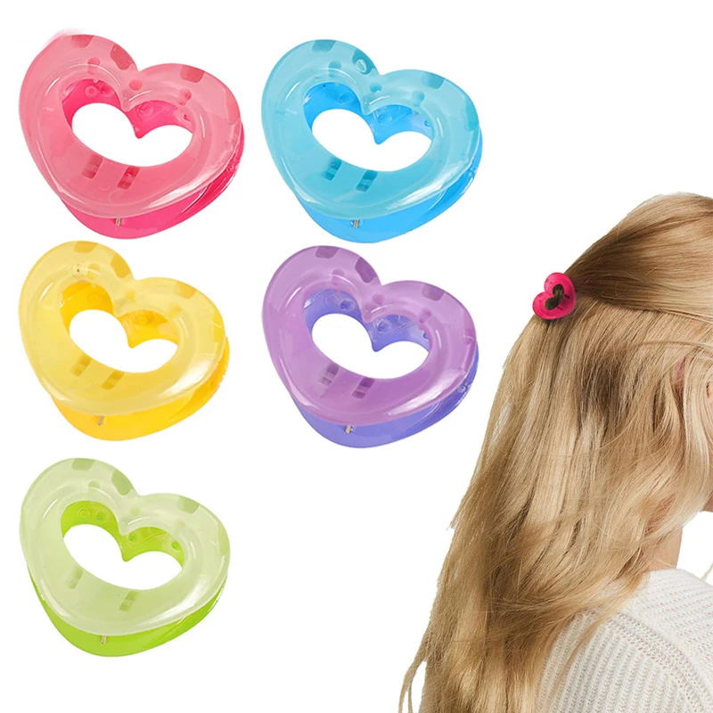 

Candy Color Heart Shape Acrylic Hair Claws Crab Large Claw Clips For women Girls Bath Barrettes Hairpins Hair accessories