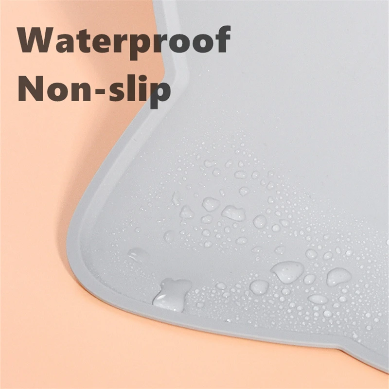 

Dog Cat Bowl Food Mat with High Lips Silicone Non-Stick Waterproof Pet Food Feeding Pad Puppy Feeder Tray Water Cushion Placemat