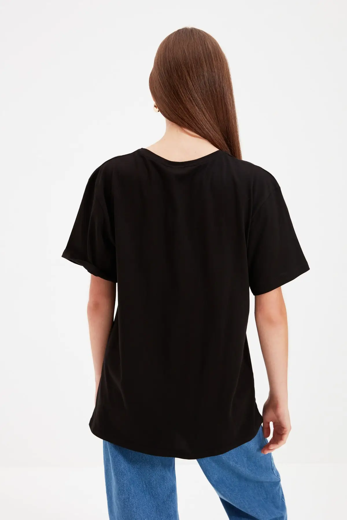 

Trendyol Printed Boyfriend Knitted T-Shirt TWOSS21TS3908
