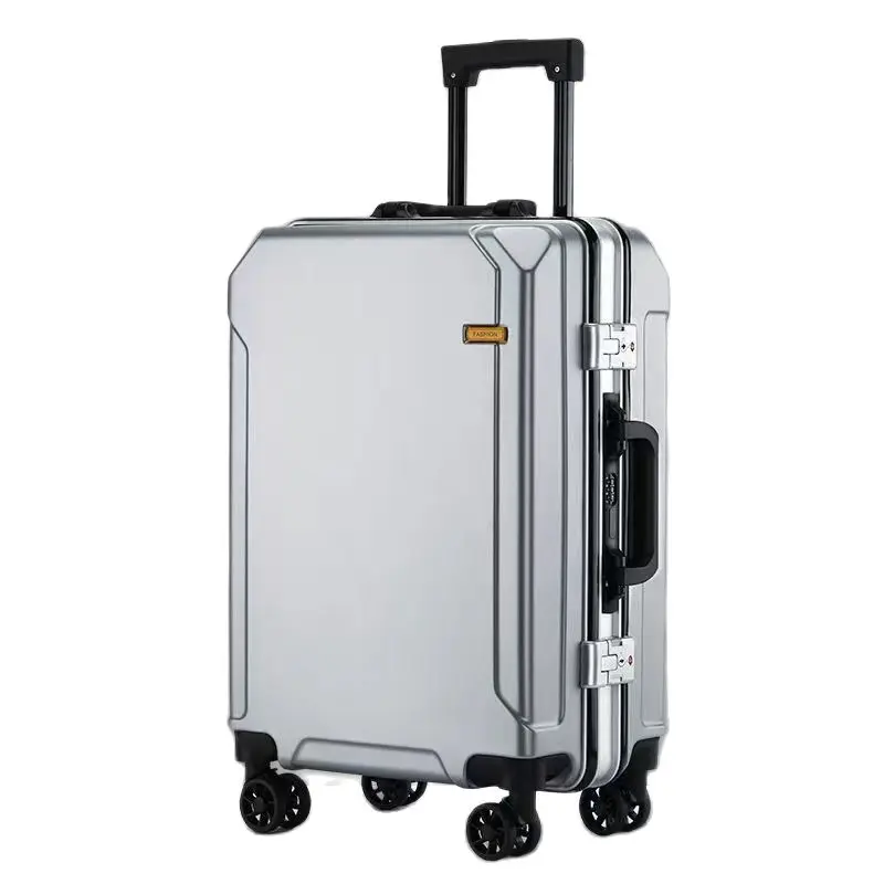 Popular Fashion Rolling Luggage 20" 22" 24" 26" Inch Brand Suitcase Men Aluminum Frame Travel Suitcase Ladies Luggage Zipper