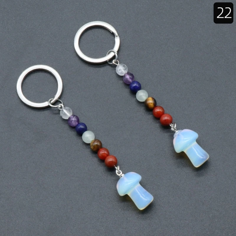 

Chains Plant Jewelry Mushroom Shape Stone Alloy Material Rings for KEYs