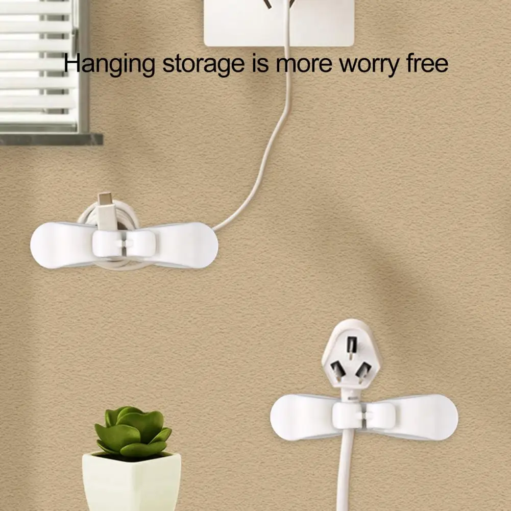 

6Pcs Cord Organizers Self-Adhesive Cable Winder Waterproof Flexible Wear Resistant Wall-Mounted Cable Wire Winder Office Supply