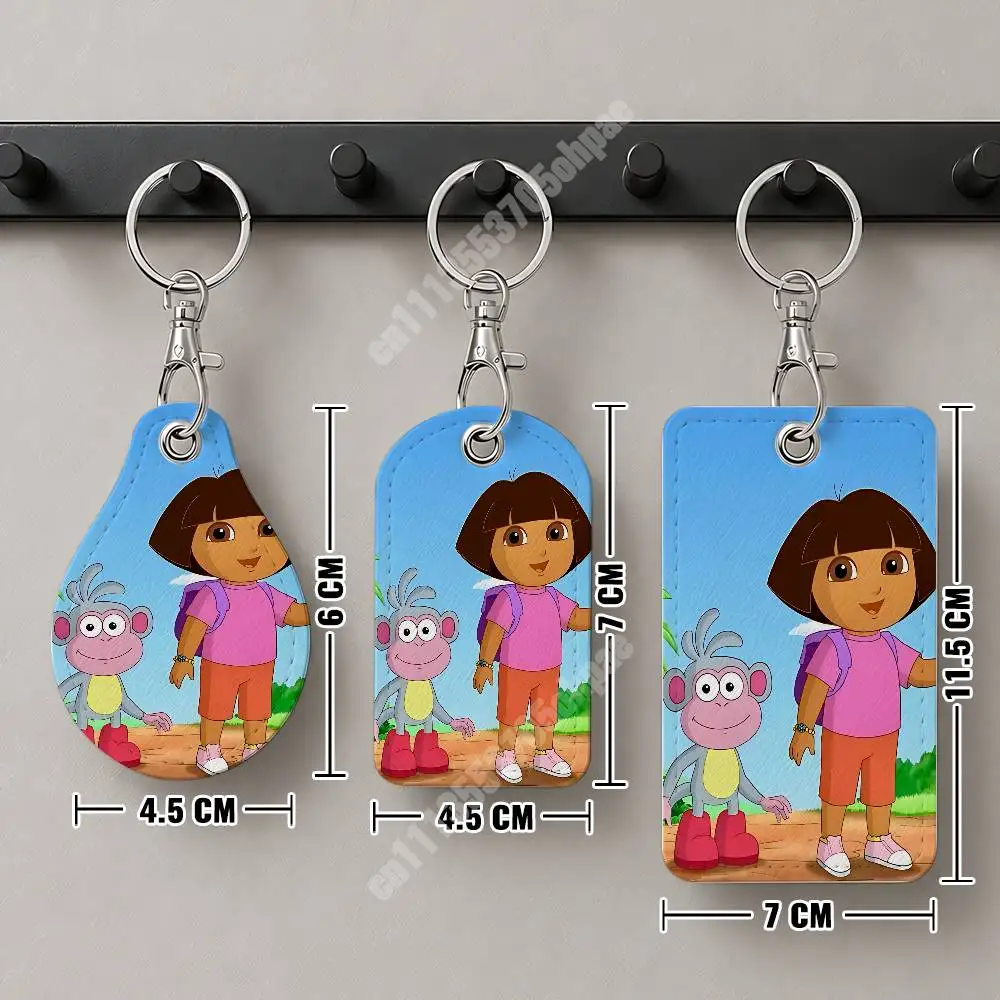 Кожаный брелок-картхолдер Dora The Explorer для детей с мультяшным дизайном для Airtag и пропускных карт, современный чехол для проездного на автобус (art.: 3920dc6ea2d8b) - 3920dc6ea2d8b