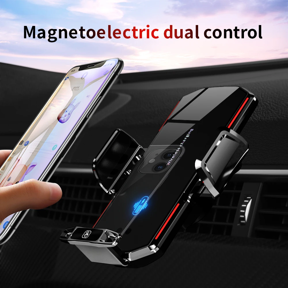 Car Wireless Charger for Samsung S21 S20 S10 Xiaomi iPhone 14 13 12 Magnetic USB Infrared Car Phone Holder Fast Charging Station