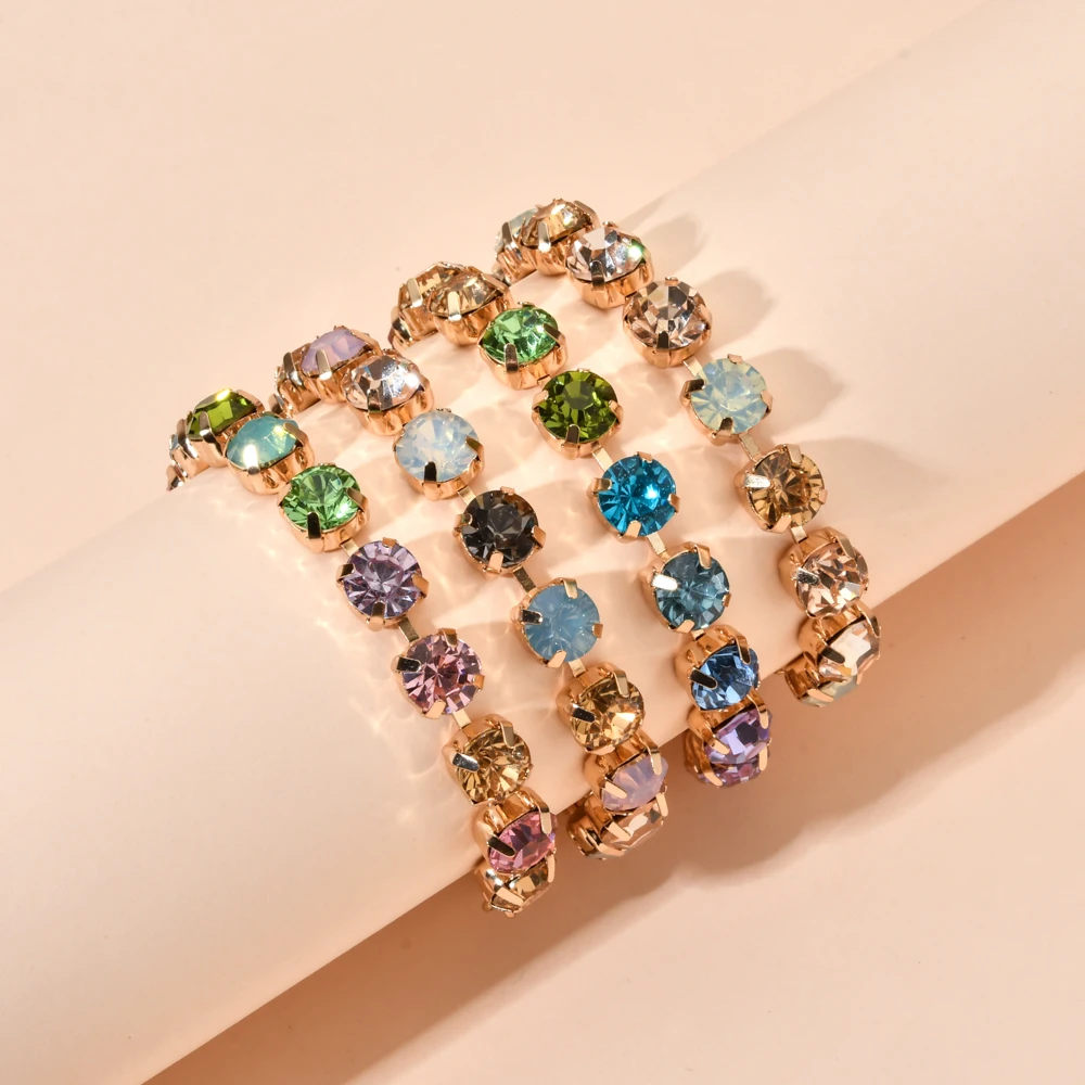 ZMZY 8MM Elegant Women's Hand Accessories CZ Crystal Bracelets Chain Personality Design Adjustable Tennis Bracelet