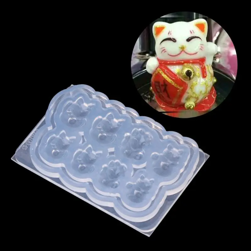 

Q81D Lucky Silicone Mold 8 Cavity Novelty Fortune Epoxy Resin Casting Mold for DIY Handmade Luck Prosperity Fortune
