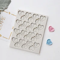 heart letters silicone molds baby birthday fondant cake sugarcraft chocolate gumpaste candy clay moulds decorating tools