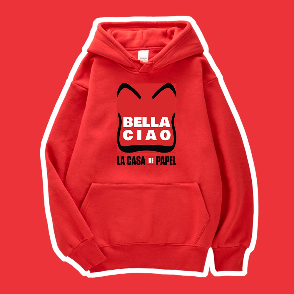 

Manga Bella Ciao La Casa De Papel Men'S Sweatshirt Cotton Quality Hooded Thicken Windproof Hoodies Street Big Size Clothes Man