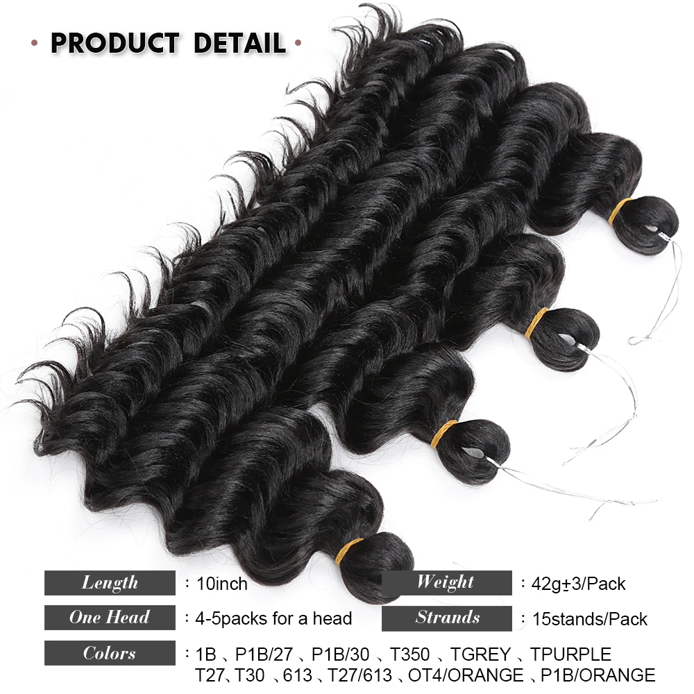 Ocean Wave Crochet Synthetic Hair Loose Wavy Hairstyle For Elegant Women Deep Wave Braiding Hair Heat Resistant Braids Alibaby images - 6