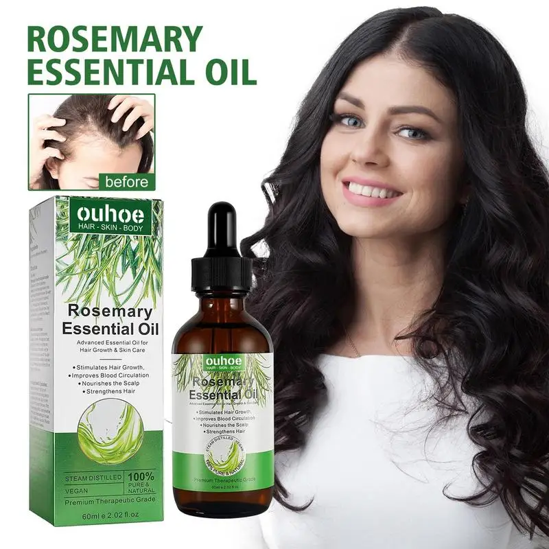 

60ml Rosemary Hair Essential Oil Dry Hair Damage Hair Care Deep Conditioning Anti Hair Loss Essence Serum Repair Hair Scalp Care