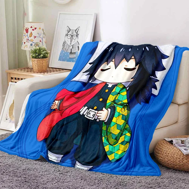

Devil's Blade Anime Home Textile Demon Slayer Kimetsu No Yaiba Kamado Tanjirou Nezuko Double Plush Lamb Down Blanket Bedding