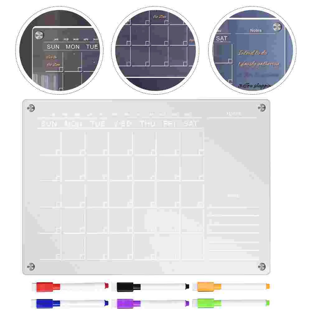 

Rewritable Message Board Dry Erase Boards Clear Blank Fridge Whiteboard Calendar