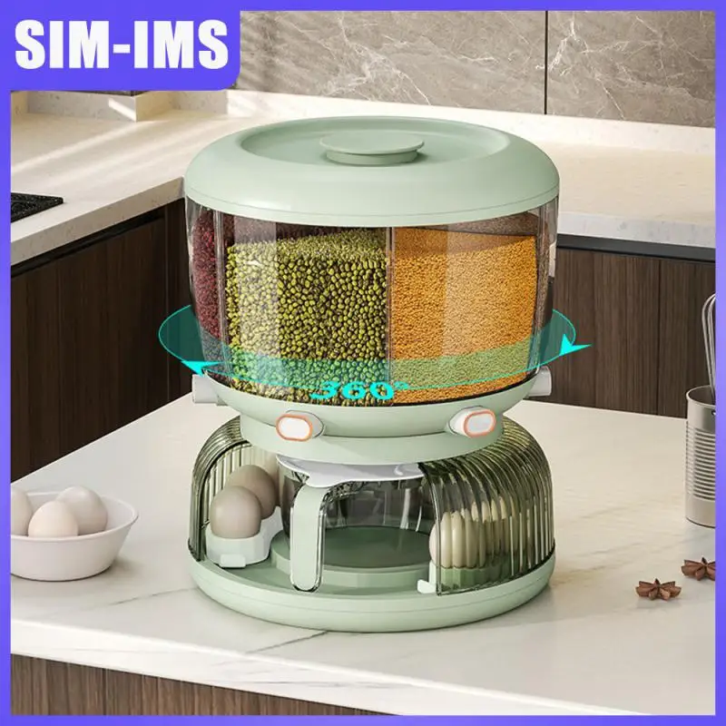 

Ten Egg Compartments Insect And Oil Smoke Prevention Storage Box Press To Release The Grain Rice Storage Bucket Insect Proof