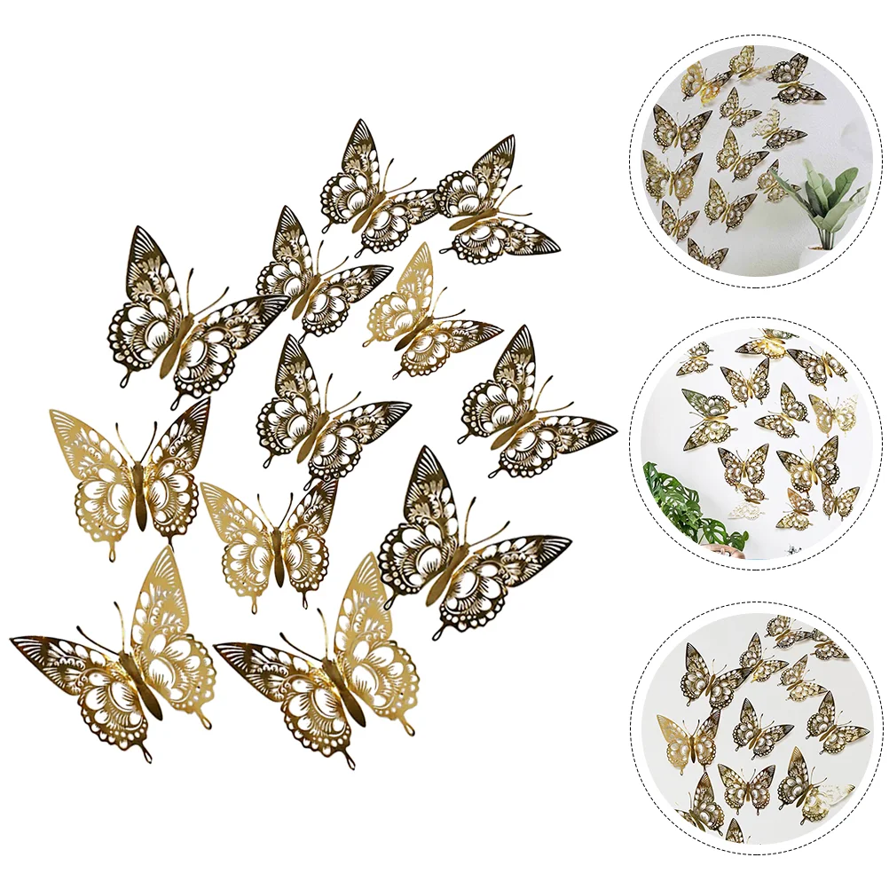 

Gold Decorations Decor Home Decor Butterfly Wall Sticker Wedding Gold Decorations 3D Wall Decal