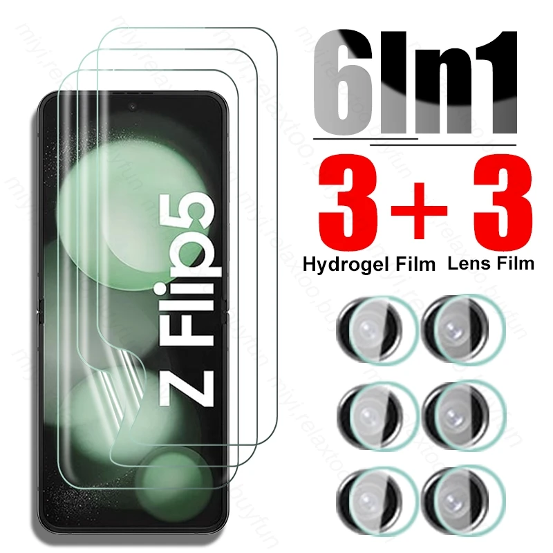 

6In1 Soft Hydrogel Film Screen Protector For Samsung Galaxy Z Flip5 5G 2023 SM-F731B 6.7" Camera Glass On Samsun Flip 5 ZFlip5