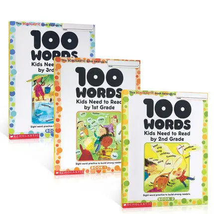 

3Pcs Words Kids Need To Read Scholastic English Sight Word Workbook Colouring English Exercise Assessment Picture Book for Kids