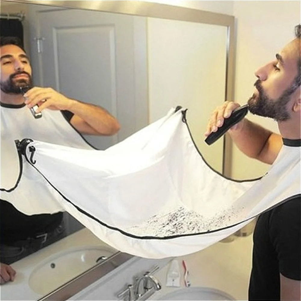 

1pc Men Beards Shaving Aprons Creative Wall Mirror Suction Haircut Wrap Cape Home Salon Moustache Beard Shaving Apron