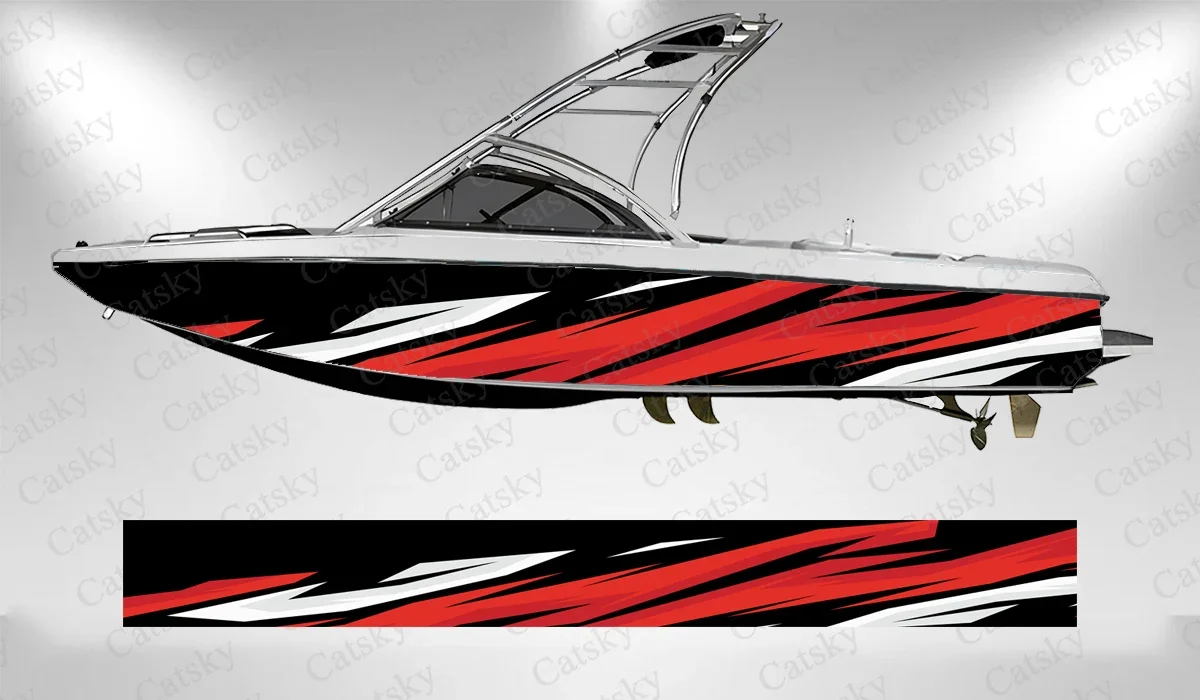 Молния графическая абстрактная геометрия лодка обертка наклейка виниловая для