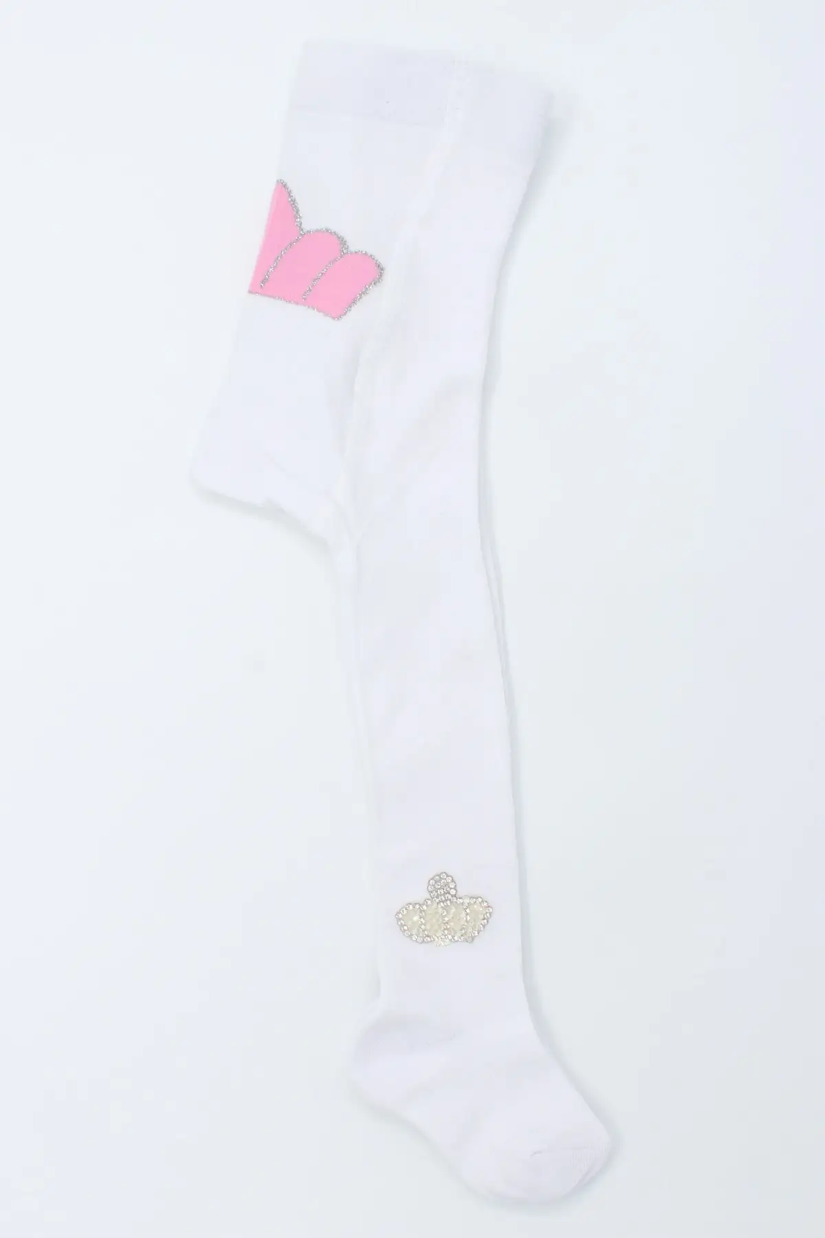 

White Crown Pattern Cubic Zirconia Baby Pantyhose Socks pantyhose Cotton-Spandex To Escape durable Single Straight Medium
