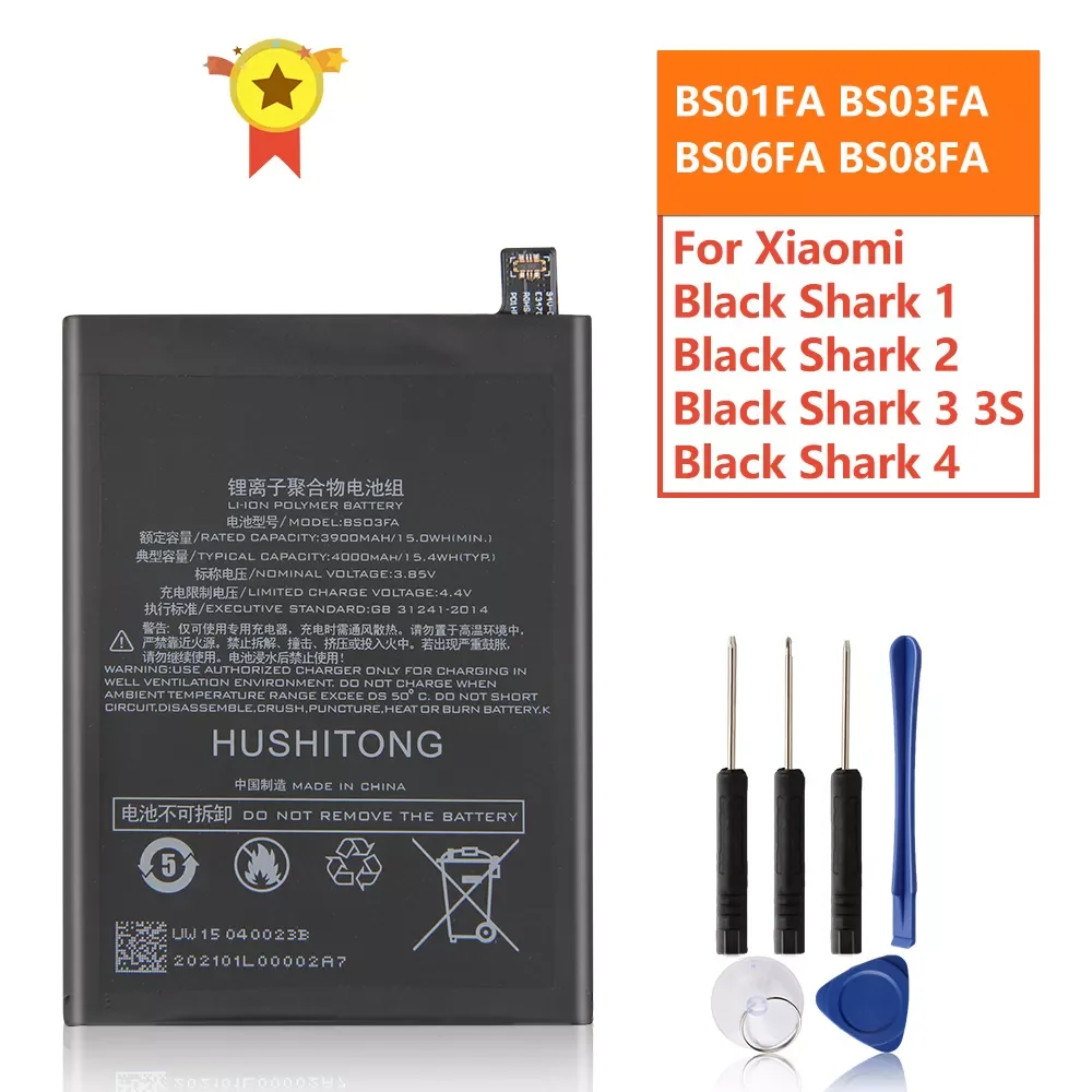 

NEW2023 Replacement Battery For Xiaomi Black Shark 4 Pro 3S 3 2 1 Black Shark Helo BS01FA BS03FA BS06FA BS08FA Rechargeable Batt