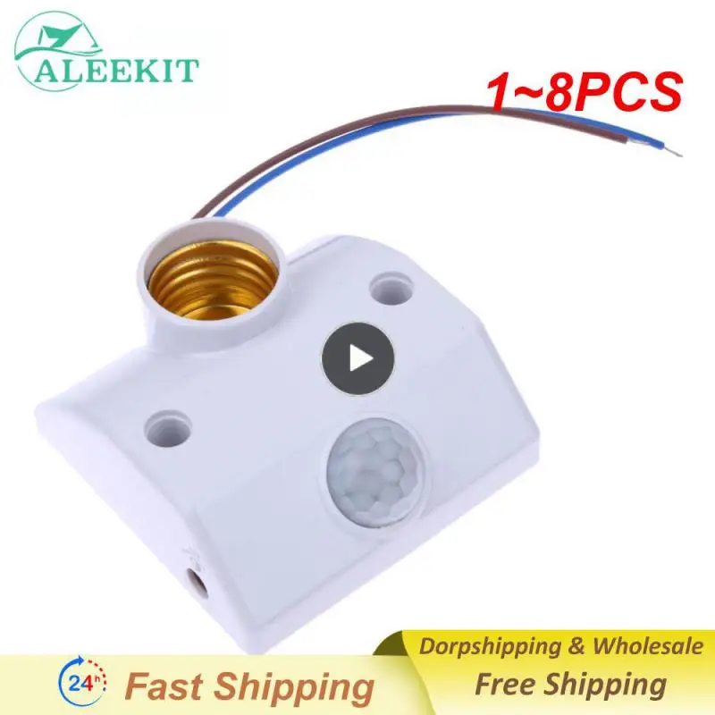 

1~8PCS AC110-220V 50/60HZ 5LUX Motion Sensing Switch Infrared Motion Sensor Automatic Light Lamp Holder Switch White