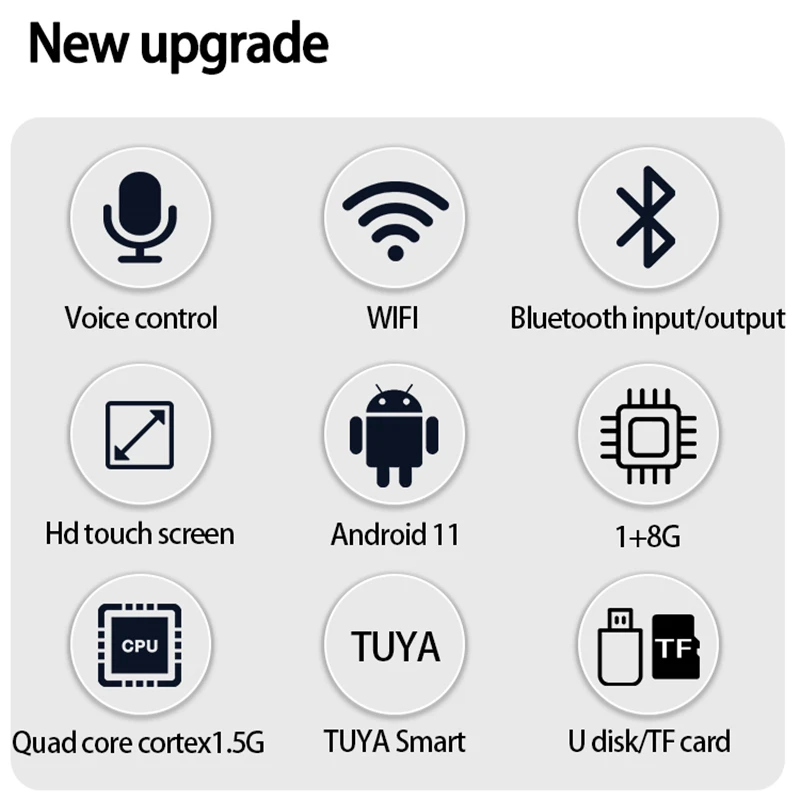 Настенный усилитель для умного дома Tuya 4 дюйма аудио Android 11 Wi-Fi пульт