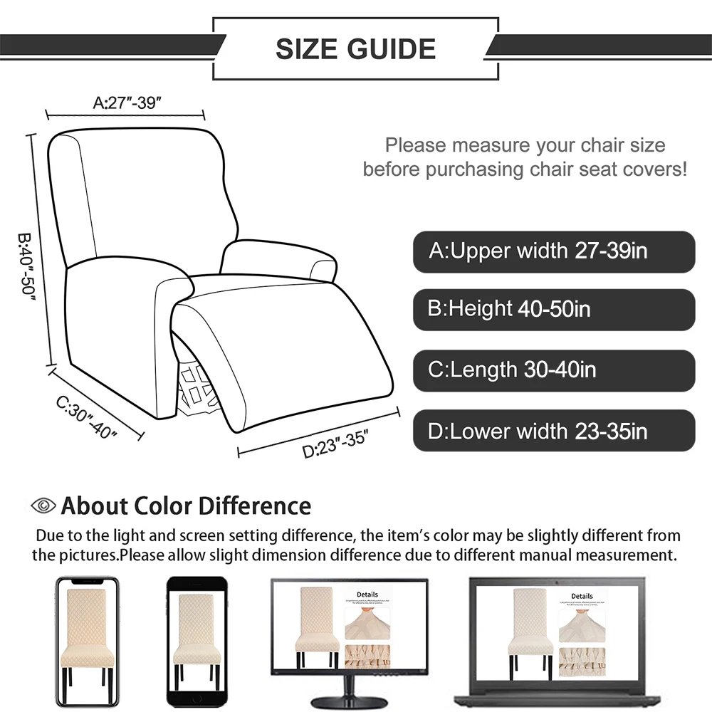 Чехол для кресла с откидывающейся спинкой гостиной 4 шт. |