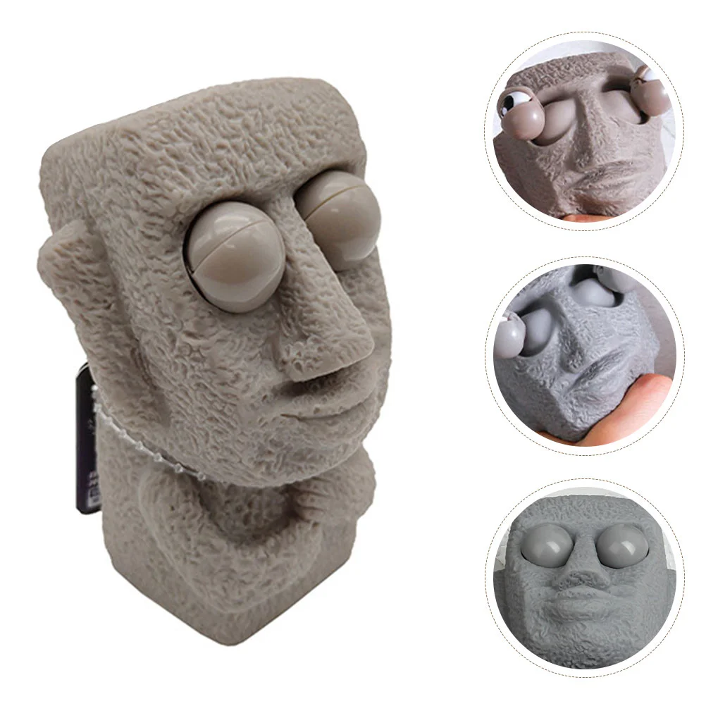 

Vent Toy Squeezing Pressure Relief Cartoon TPR Moai Squeeze Decompression Stone Shaped Anxiety Stress Toys Kids Cool things