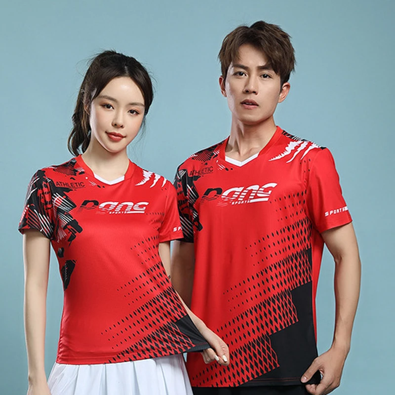 

New Style Tennis T Shirt For Men Women Quick Dry Badminton Shirt Sport Kits Girl Table Tennis Jerseys Team Athletic Tops Tee -40
