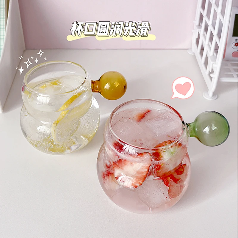 Прозрачная боросиликатная кружка Gass в форме тыквы водное стекло цветные шарики с