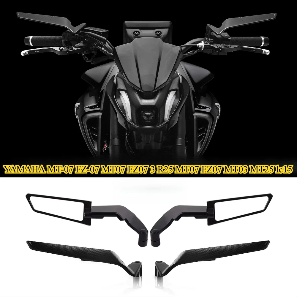 Фото Зеркала для мотоциклов Stealth Winglets, регулируемые зеркала заднего вида для YAMAHA MT-07 FZ-07 MT07 FZ07 3 R25 MT07 FZ07 №1