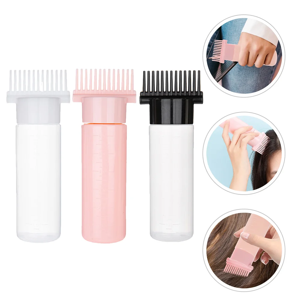 

3pcs Root Comb Applicator Bottles Hair Coloring Comb Applicator Bottle Hair Dye Bottle Comb(180ML)