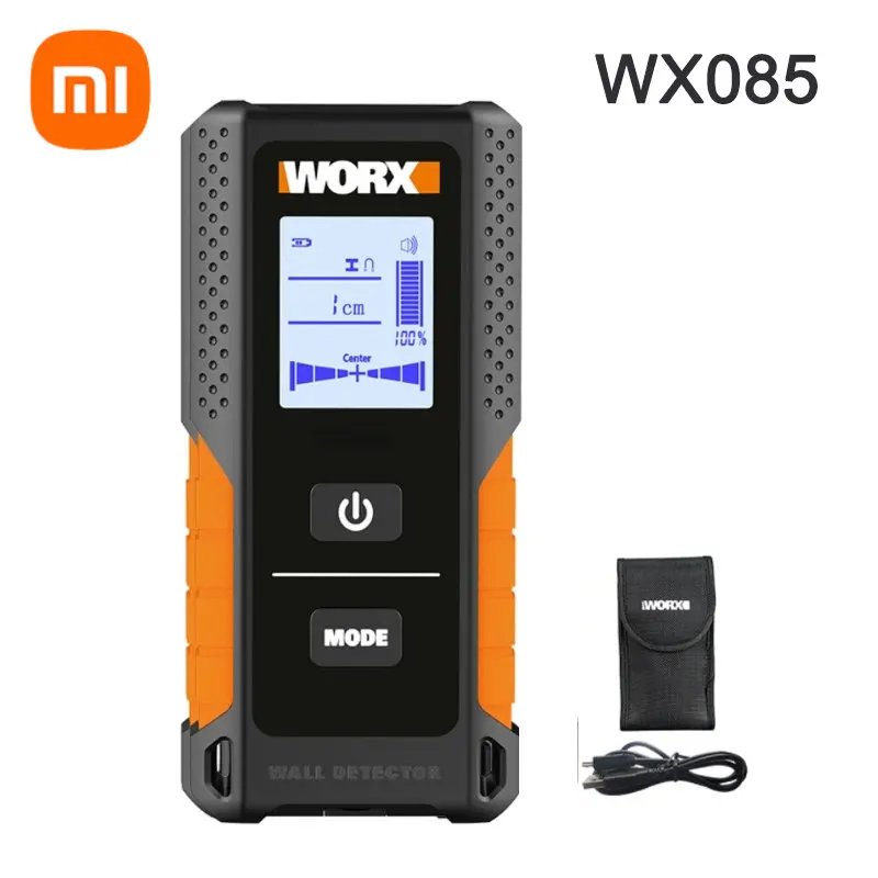 

Xiaomi Worx Stud Finder WX085 3 в 1, многофункциональный настенный детектор металла, дерева и переменного тока, детектор кабеля, цифровой дисплей, USB-детек...