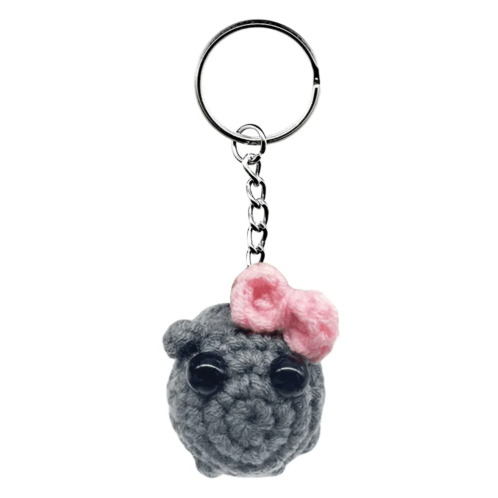 Брелок для ключей Smut Hamster Kawaii Sad плюшевая игрушка вязаные крючком куклы от машины