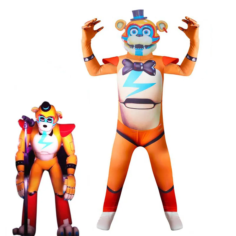 Детские костюмы на Хэллоуин для мальчиков аниме Sundrop FNAF Phantom Freddie одежда косплея