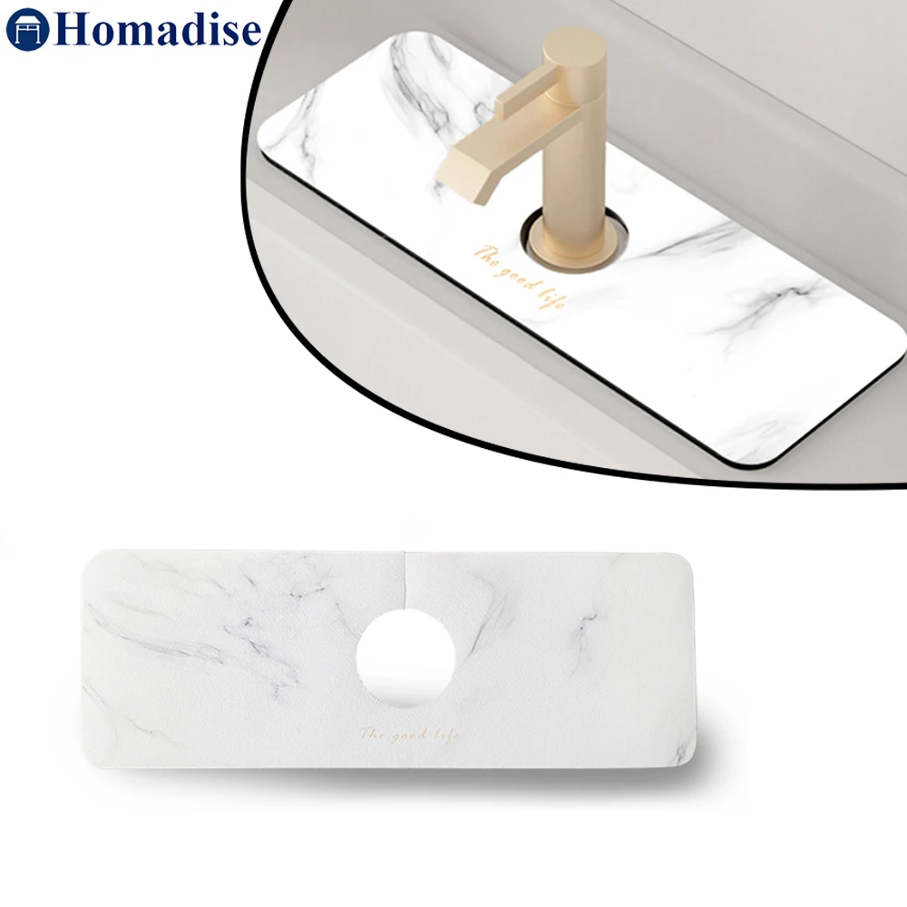 

Faucet Wraparound Splash Catcher Absorbent Mat Dish Drying Pads for Kitchen Bathroom Rv Faucet Counter Sink Water Prevent