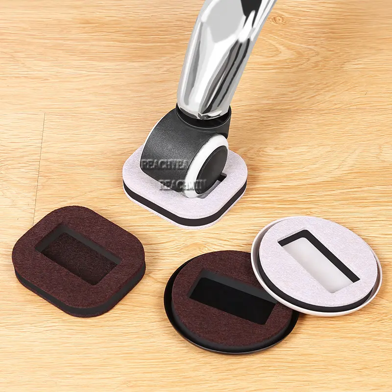 

Office Chair Wheel Stopper Furniture Caster Cups Hardwood Floor Protectors Anti Vibration Pad Chair Roller Feet Anti-slip Mat