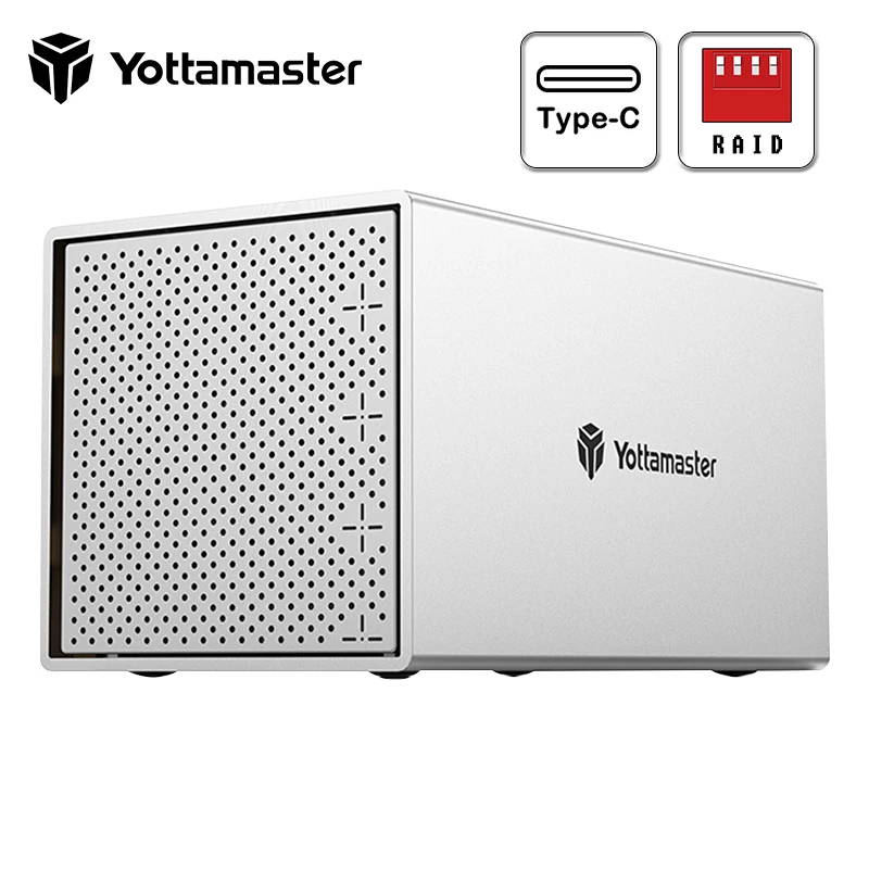 

Корпус для жесткого диска/SSD-накопителя Yottamaster Raid 0/1/3/5/10/Spain/Clone 4 Bay 4*16 ТБ USB 3,1 SATA 3,0 6Gpbs для жесткого диска 2,5 3,5 дюйма
