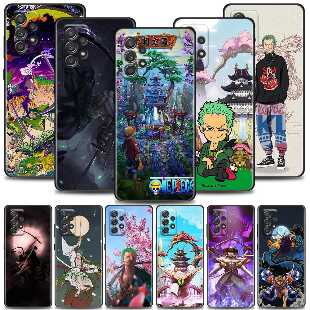 

One Piece Zoro Anime Phone Case For Samsung Galaxy A72 A52 A42 A32 A22 A21s A02s A12 A51 A71 A01 Silicone Case Cool Retro Style