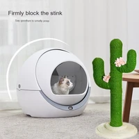 smart cat litter box automatic plastic anti splash deodorization plastic cat litter box detachable and washable door curtains a